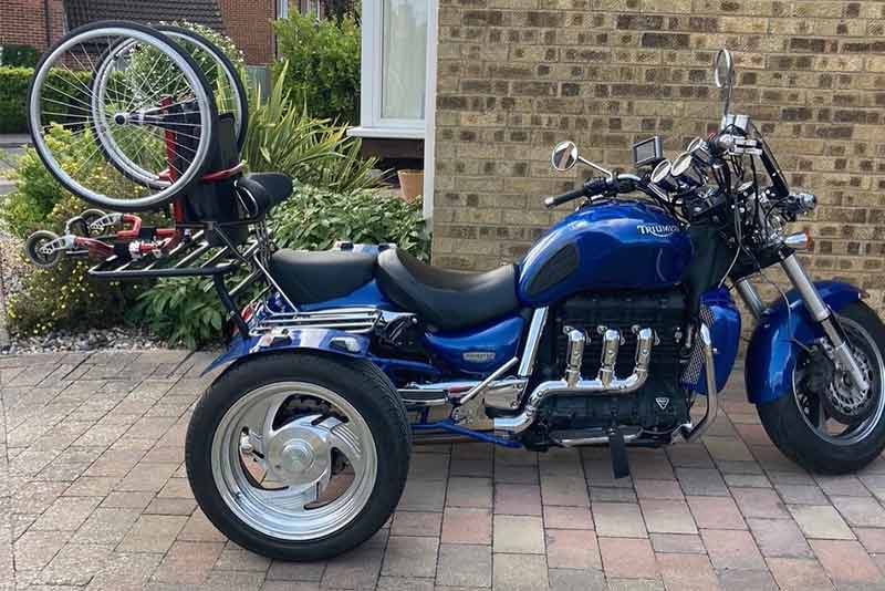 Bespoke trike wheelchair cover made for a customer