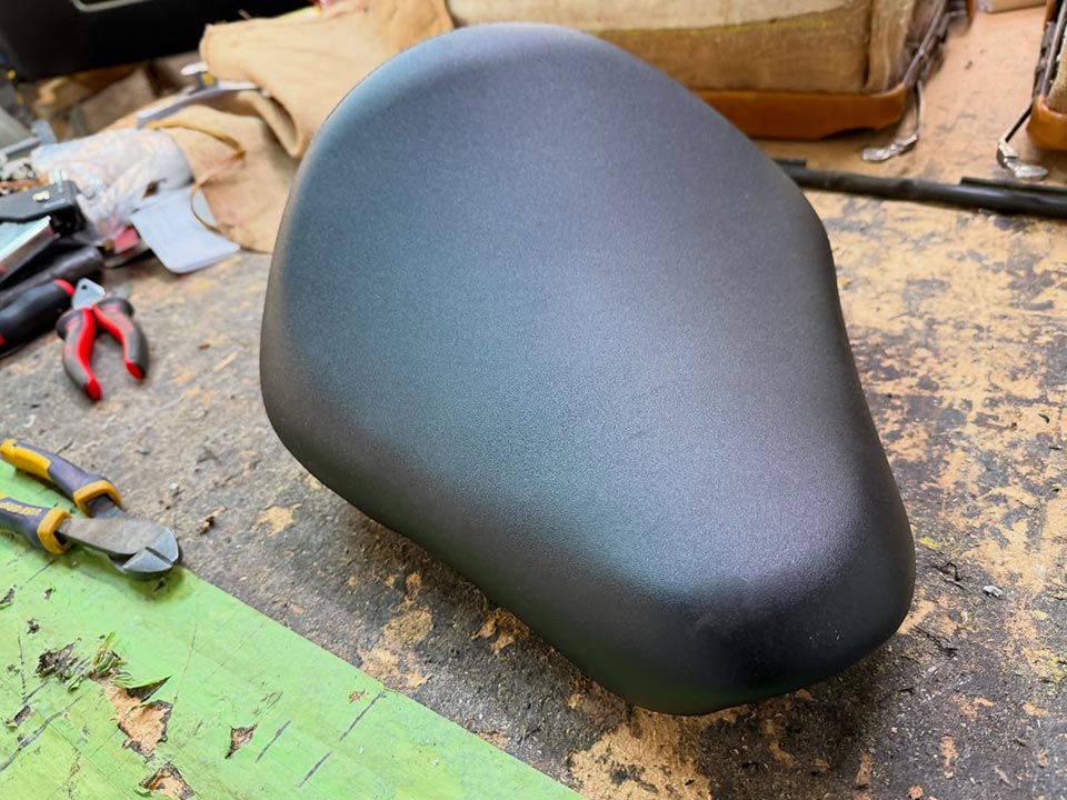 Motor bike seat re-covering
